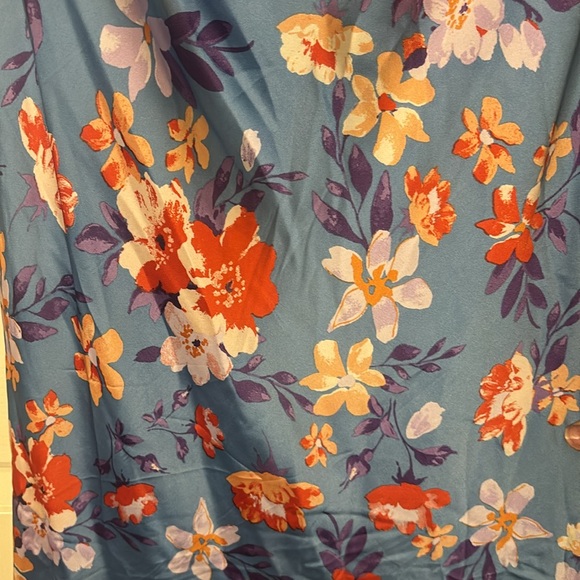 NWOT Lulus Botanical Beauty Blue Floral Print Satin Bustier Maxi Dress - Picture 14 of 14